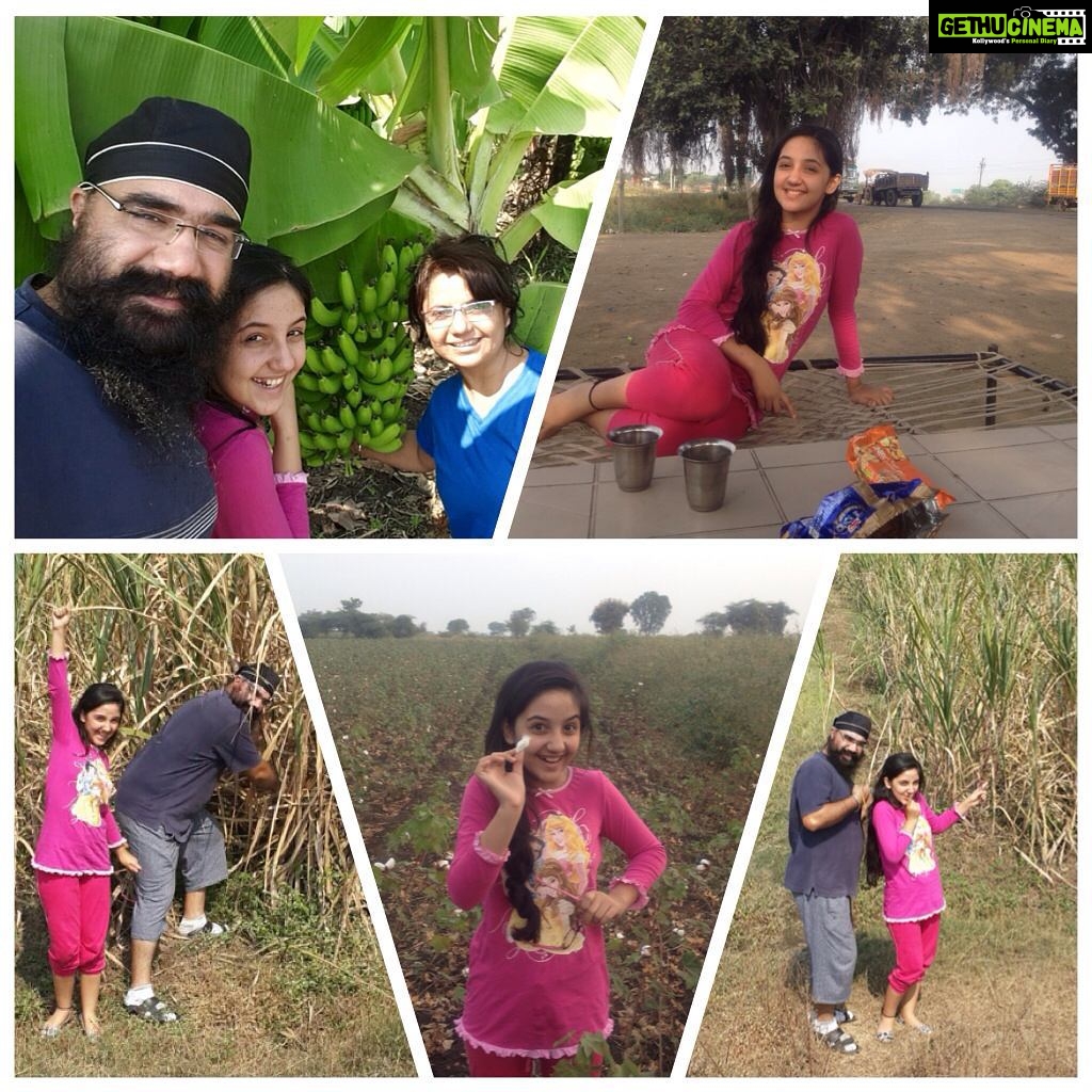Ashnoor Kaur Instagram - #happydiwali#earlymorning#ondwaytogurudwara#familytime#fun#sugarcane Chori 😜#close to nature