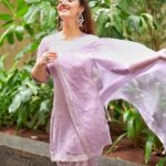 Ashnoor Kaur Instagram - Lavender love💜 . . #WhatIWore #GanpatiDiaries Styled by @_neelangi_ Wearing @labelkanupriya 📸 @x.rxhit.x