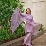 Ashnoor Kaur Instagram - Lavender love💜 . . #WhatIWore #GanpatiDiaries Styled by @_neelangi_ Wearing @labelkanupriya 📸 @x.rxhit.x