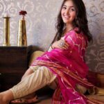 Ashnoor Kaur Instagram - May the demons inside us burn, so that we emit the light of positivity and love where ever we go! Happy choti holi ya’ll💗✨ #HolikaDahan . . . Copper planters @ptal.in Wearing @the_homeaffair_jaipur