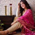 Ashnoor Kaur Instagram - May the demons inside us burn, so that we emit the light of positivity and love where ever we go! Happy choti holi ya’ll💗✨ #HolikaDahan . . . Copper planters @ptal.in Wearing @the_homeaffair_jaipur