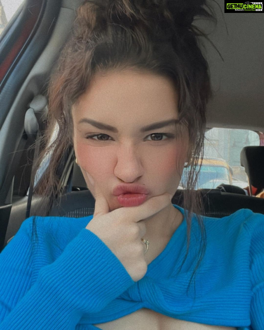Avneet Kaur Instagram - Felt cute, will not delete later.💙🤍😌