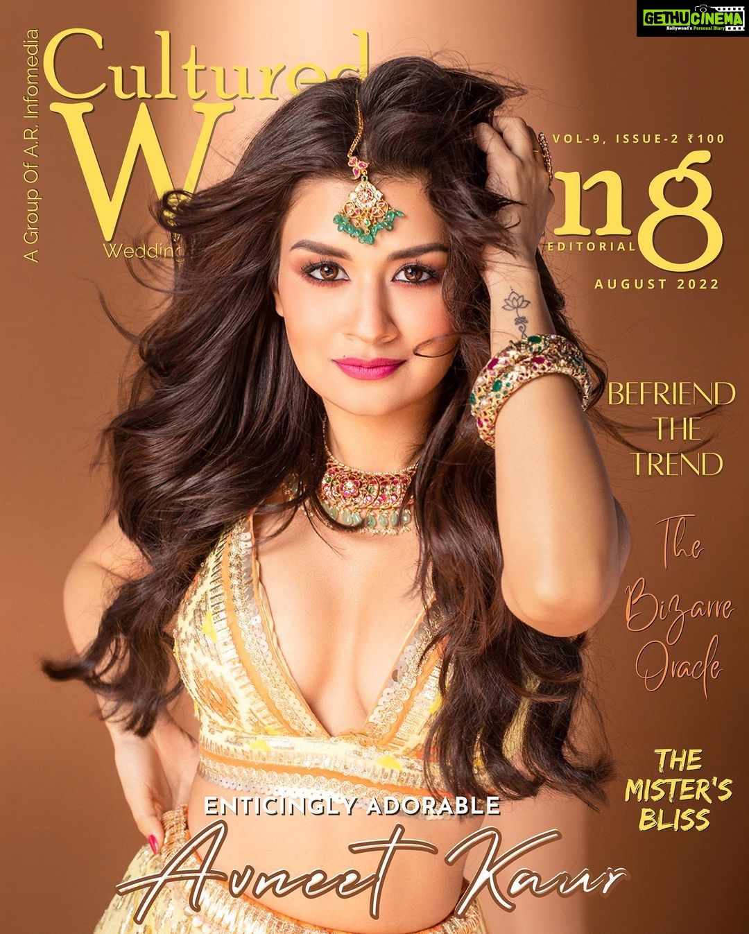 Avneet Kaur Instagram - Cover girl for @culturedwedding ❤️✨ Magazine: @culturedwedding Managing Editor: @yadav_manjeet Business Head: @divyanijain1925 Stylist: @juhi.ali Photographer: @ipshita.db Make-up: @sachinmakeupartist1 Hair: @shab_qureshi786 Outfit: @gopi_vaid Jewellery: sksethjewellers Ring: @kharikajai Location: @maximusstudiomumbai Managed by: @stellaartalent Co-ordinated by: @nadiiaamalik