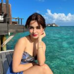 Avneet Kaur Instagram - In still moments by the sea I find me.💙🌊✨ Styling: @styling.your.soul Outfit: @sorayabymalvika Maldives
