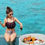 Avneet Kaur Instagram - Croissant and 🍾 kinda days….🌊🥐💫 Stylist : @styling.your.soul Swim suit: @swimwearindia_shop 🕶- @miumiu Maldives