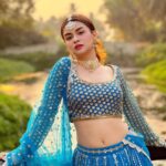 Avneet Kaur Instagram - Mere yaara.💙💫 Styling - @tiara_gal @akansha.27 Outfit - @yeh_lehenga_nahi_mehenga Assisted - @ishikapunamiya @style_by_ruchi Choker & Earings - @sheqe_by_triptikohli Mangtika - @indianjewellery999 Ring - @indianjewellery999 📸- @gauravarora08 The Leela Goa