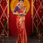 Bhanu Sri Mehra Instagram - Love traditional 💕 . . Photography @rj_weddingfilms MUA @ramesh_makeupstudio Jewelry @mangatrai_hitechcity Outfit @brandmandir Decor @rrreventspro styled by @mounika_vallabhaneni921 #bhanusree #rjweddingfilms #candidphotography #southindianbride #bridesofindia #bride #bridetobe #bridemakeup #pellikuthuruoutfit #pasupufunction #bridelook #brideinspiration