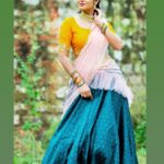 Bhanu Sri Mehra Instagram – Happy dussehra to everyone 💓 
Outfit :@kadhambari_studio 
Jewelry;@shivi_collections
Pc:@poulino_pictures 
#festival #dussehra #happymood #peace #bhanusree🔥❤️ #enjoyinglife #enjoy #chill #yoo #bhanusree