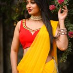 Bhanu Sri Mehra Instagram - Standing alone doesn't mean I am alone. It means I'm strong enough to handle things all by my self ❤💃 Costume By - @firoz_design_studio Accessories By - @aadyaah_by_malathi Styled By - @greeshma_krishna.k Photography By - @sampathnachu50 . #styledbygkk #friday #happyness #lovered #yellow