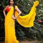 Bhanu Sri Mehra Instagram - I may not be the best.....but I sure am trying my best. Costume By - @firoz_design_studio Accessories By - @aadyaah_by_malathi Styled By - @greeshma_krishna.k Photography By - @sampathnachu50 . #styledbygkk #yellow #red #loves #peaceofmind✌ #cool