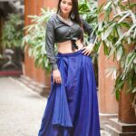 Bhanu Sri Mehra Instagram - Beauty beings the moment you decide to be yourself💃 Costume by - @maghuva.studio Accessories by - @fashionjewelcollections Styled by - @greeshma_krishna.k Photography by - @sampathnachu50 . #styledbygkk #blue #black #biggbosstelugu2 #tollywoodactress #bhanusree🔥❤️
