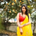 Bhanu Sri Mehra Instagram - Standing alone doesn't mean I am alone. It means I'm strong enough to handle things all by my self ❤💃 Costume By - @firoz_design_studio Accessories By - @aadyaah_by_malathi Styled By - @greeshma_krishna.k Photography By - @sampathnachu50 . #styledbygkk #friday #happyness #lovered #yellow