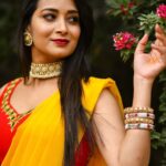 Bhanu Sri Mehra Instagram - I may not be the best.....but I sure am trying my best. Costume By - @firoz_design_studio Accessories By - @aadyaah_by_malathi Styled By - @greeshma_krishna.k Photography By - @sampathnachu50 . #styledbygkk #yellow #red #loves #peaceofmind✌ #cool