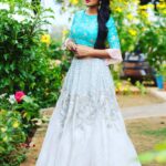 Bhanu Sri Mehra Instagram - Women are always being tested ... but ultimately, each of us has to define who we are individually and then do the very best job we can to grow into it.💙💟💃 Outfit by:@harikastudio Pic:@satya007b Jewellery:@kalasha_finejewels #blue #nice #photography #peaceful #tollywoodactress #biggbosstelugu2 #bhanusree #anchor #actress