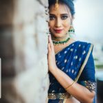 Bhanu Sri Mehra Instagram - Makeup doesn't make your prettier. Money doesn't make you richer. Because real wealth and real beauty depends on how u value yourself.💙💚 @meghanagarapatiofficial @kaluva_jewels @pixelperfectmakeup_visali @sreekruthsravan #prettygirls #blue #green #lovesarees #biggboss2 #biggboss2bhanusree