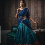 Bhanu Sri Mehra Instagram - Makeup doesn't make your prettier. Money doesn't make you richer. Because real wealth and real beauty depends on how u value yourself.💙💚 @meghanagarapatiofficial @kaluva_jewels @pixelperfectmakeup_visali @sreekruthsravan #prettygirls #blue #green #lovesarees #biggboss2 #biggboss2bhanusree