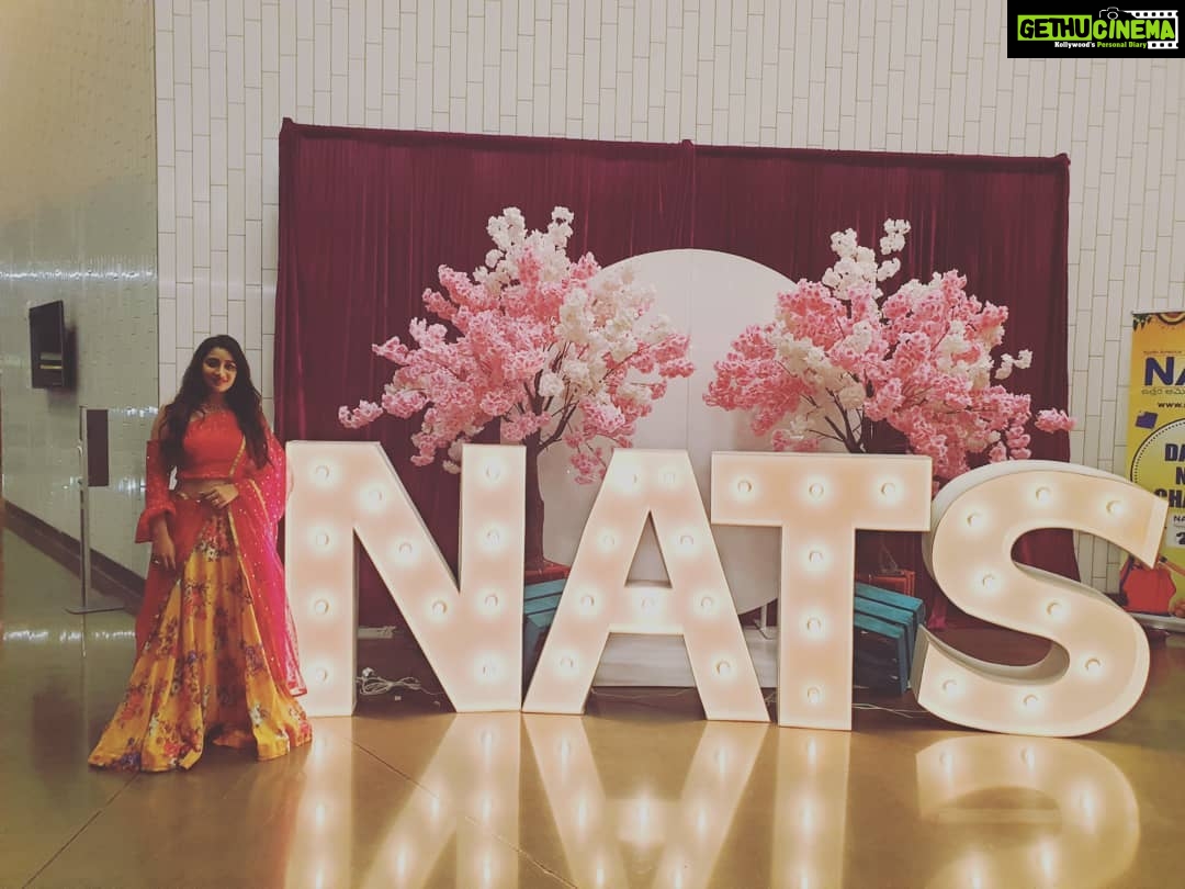 Bhanu Sri Mehra Instagram - North America Telugu society convention in Dallas Outfit by:@swapna_paidi @kalamkari247 ##dallastexas Irving Convention Center at Las Colinas