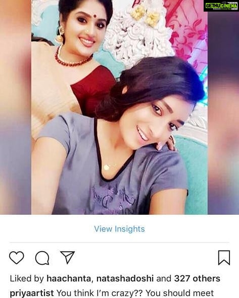 Bhanu Sri Mehra Instagram - Hello my dear sweetest sis ur very crazy I love u @priyaartist 😍🤗😘🤩