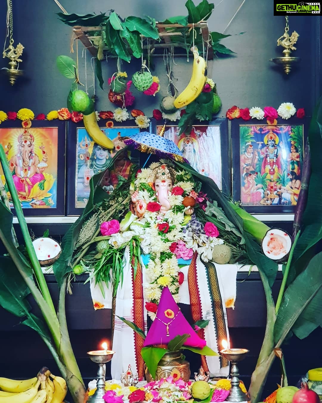 Bhanu Sri Mehra Instagram - Hello everyone happy vinayaka chavithi 😍🤗 this is my pooja🙏🙏🙏🙏 jai bolo Ganesh mararaj ki jai🙏🙏🙏🙏🙏