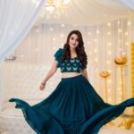 Bhanu Sri Mehra Instagram - When we choose the trust the journey and embrace love ❤️ and joy 😊 we are free to fly 🦋✨️ 💙 @jahnavivarmalabel @verendar_photography @pretty.jewelbox @maskmakeupartist @hairstylistravi @mrandmrsstudiohyd #joy #life #happymood #hybridpilla #instagood #instagramlove #bhanusree🔥❤️