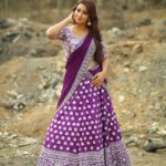 Bhanu Sri Mehra Instagram – Kind heart ❤️ 
Fierce mind 
Brave spirit 
Pic : @naveen_photography_official
Outfit: @ivana_designers

#bhanusree🔥❤️ #purple #love #hybridpilla