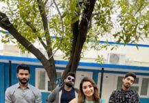Bhanu Sri Mehra Instagram - BB prendsss 🐵🐵🐵🐵 @rjchaitu @anchorshiva @anilrathod1 #trending #reelsinstagram #reels #instagramreels #bb