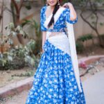 Bhanu Sri Mehra Instagram - She leaves a little sparkle ✨ wherever she goes 🦋 @sr_label_by_yaminireddy @saicharanthejareddyphotography @hairstylistravi #traditional #halfsaree #love #bhanusree🔥❤️ #actorslife #busy #hybridpilla