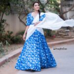 Bhanu Sri Mehra Instagram - She leaves a little sparkle ✨ wherever she goes 🦋 @sr_label_by_yaminireddy @saicharanthejareddyphotography @hairstylistravi #traditional #halfsaree #love #bhanusree🔥❤️ #actorslife #busy #hybridpilla
