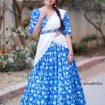 Bhanu Sri Mehra Instagram - She leaves a little sparkle ✨ wherever she goes 🦋 @sr_label_by_yaminireddy @saicharanthejareddyphotography @hairstylistravi #traditional #halfsaree #love #bhanusree🔥❤️ #actorslife #busy #hybridpilla
