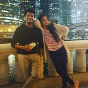 Bhanu Sri Mehra Instagram - Throwback ↩ @jabardasth_avinash . . #happymood #withbro #chicago #downtown #usa🇺🇸 #goodtimes #bhanusree🔥❤️