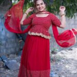 Hari Teja Instagram - Red, Ofcourse, is the colour of the interior of our bodies … in a way .. it’s inside out RED 🩸 wearing: @gaurinaidu PC: @relivevisuals @whoisindrasena ❤️