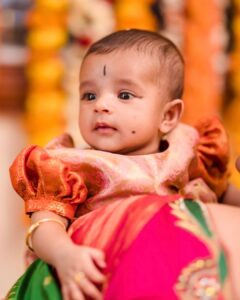 Hari Teja Instagram - Meet Ms Bhoomi Deepak Rao 🥰❤️ 🧿🧿🧿🧿🧿🧿🧿 thank u @mugdhaartstudio @sashivangapalli for this adorable frock 🥰🥰🥰🥰❤️❤️❤️❤️
