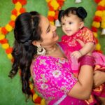 Hari Teja Instagram - These are the days I never want to forget .. holding u is my favourite part of life .. loads of love to u my bhoomi talli ❤️ Thank u @riya_designing_studio for these beautiful outfits ❤️❤️ PC: @giggles_photography_hyd ❤️. Makeup & hair : @vimalareddymakeovers ❤️