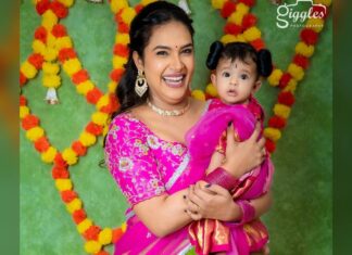 Hari Teja Instagram - These are the days I never want to forget .. holding u is my favourite part of life .. loads of love to u my bhoomi talli ❤️ Thank u @riya_designing_studio for these beautiful outfits ❤️❤️ PC: @giggles_photography_hyd ❤️. Makeup & hair : @vimalareddymakeovers ❤️
