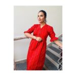Hari Teja Instagram – Red is just not a colour it’s a divine ❤️Extremely loved this pretty outfit from @theputchi ❤️❤️ Thank u ❤️ also it’s maternity/ feeding friendly too ❤️ Putchi
