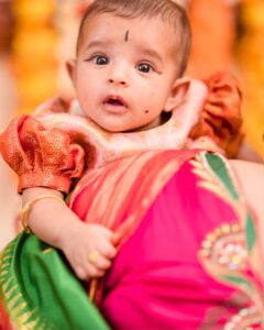 Hari Teja Instagram - Meet Ms Bhoomi Deepak Rao 🥰❤️ 🧿🧿🧿🧿🧿🧿🧿 thank u @mugdhaartstudio @sashivangapalli for this adorable frock 🥰🥰🥰🥰❤️❤️❤️❤️