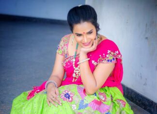 Hari Teja Instagram - Wearing @althea.krishna outfit for yesterday’s Super singer ❤️ styled by @vid_vidya 🥰❤️ jewellery: @aquamarine_jewellery 😌😌 PC: @ekorphotography 😀😀