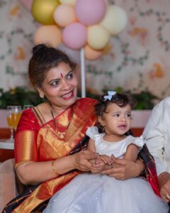 Hari Teja Instagram - It was all about laughs … love.. happiness .. hugs and full of blessings … as our little flower turned one❤️ Pc: @relivevisuals @whoisindrasena ❤️ Decoration: @occasionsbysudhadatla ❤️
