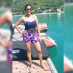 Kaniha Instagram - Take me back to the good times when, 'To jump or not to jump?! ' was the kind of decision I had to take!! The kind of blue I love!! Sigh O sigh!! #beachvibes #watersign #cancerzodiac #ilovetheocean #speedoshorts