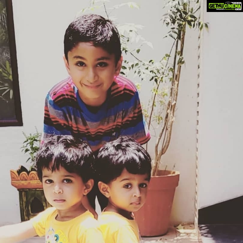 Kaniha Instagram - When God made nephews He gave me the best ones.. My twinsie bundle Chitthi misses you both a lot.. @deepa3310 missing 'em lots #auntsarethebest #nephewlove #mytwins
