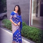 Kaniha Instagram - Happy Pongal..Draped in a saree after quite a long time. Fell in love with this Royal blue Banarasi saree the moment I saw the mannequin draped in it.. #happypongal #sareelover