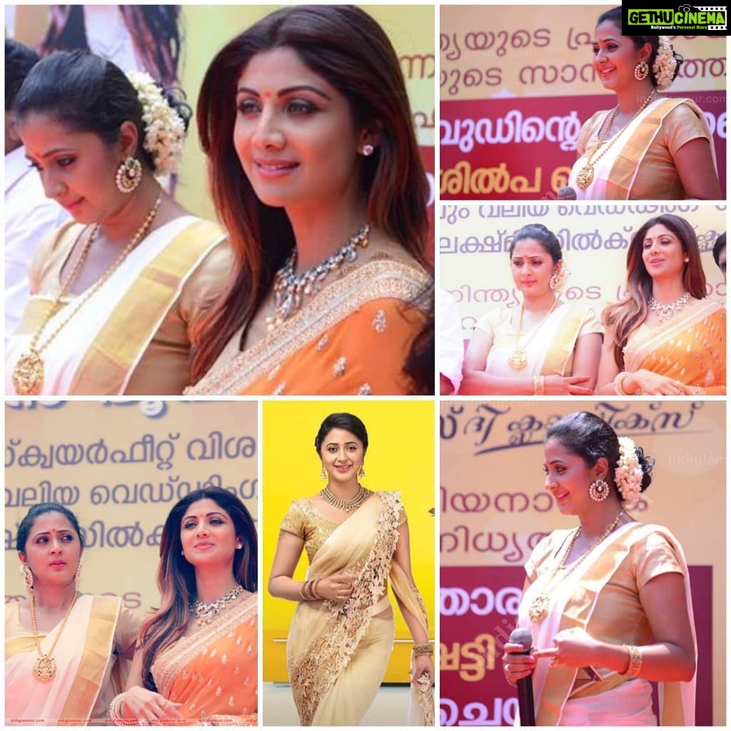 Kaniha Instagram - Was amazing chatting away with the gorgeous @theshilpashetty at the inauguration event in Kerala.Her passion for fitness is a real inspiration to me.. Still remember how sweetly she complimented me saying I look lovely in ethnic wear.. #nostalgic #throwback #kaniha #shilpashetty