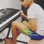 Kaniha Instagram - Morning melodies..Taking baby steps.. Story of moms: Smallest things things they do put a big smile on her face..every child is diferent every scenario is different every mommy is different...so just let her be coz she knows what's right fot her little one.. #myson #keyboardlessons #happiness
