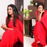 Kaniha Instagram - 50 shades of Red 🤣 #red #colourofpassion #sareelover Miss my long hair..grow back soooon..😶