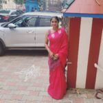 Kaniha Instagram - 💕💕💕 When u face negativity Walk away! Ur happiness is precious. #sareelover #pinksaree Sri Anantha Padmanabha Swamy Temple Adyar Gandhi Nagar