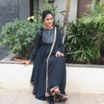 Kaniha Instagram - Beating the lockdown blues by wearing this elegant,classy, beautiful dark green georgette floor length Anarkali from @styledivalabel with embroidery detailing on chest and sleeves with maroon velvet and gold border on base !! The shawl is finished with gold beads border ! @styledivalabel I love how you put in that tender loving care and creativity into each and every dress you create. Loved wearing this ❤ Thank you so so much @anooshageorgesunoj #kaniha #styledivalabel