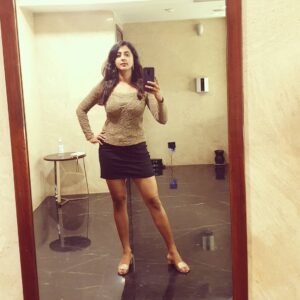 Kaniha Instagram - It takes both sun and rain for a flower to go.
We need both appreciation and criticism to grow.
Wear  a smile and accept them both gracefully. 💕
#kaniha
#positivethinking #shortskirt #mirrorfie