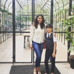 Kaniha Instagram - Me and mine 💕 Thanks to the theme @samanthabalakrishnan My boy is dressed up 😛😝 #mysonshine