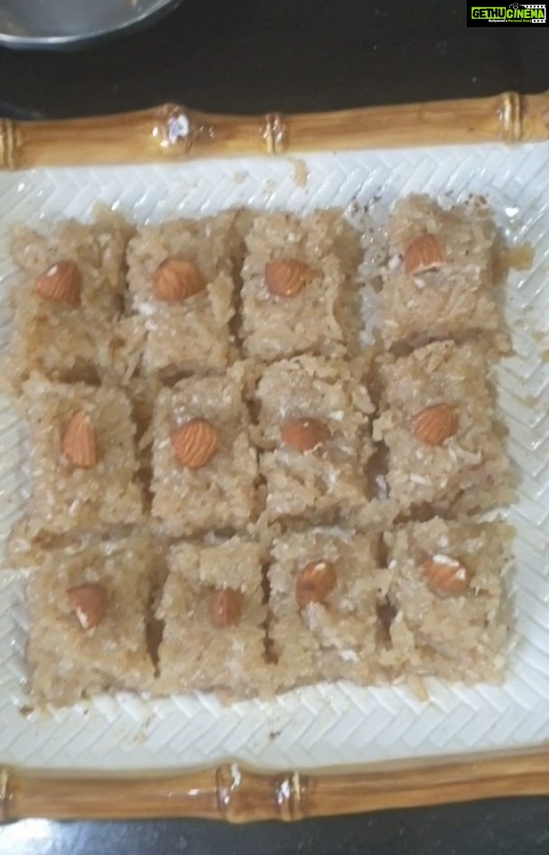 Kaniha Instagram - such a simple and yummy recipe to make Aval(beaten Rice) burfi(cakes)