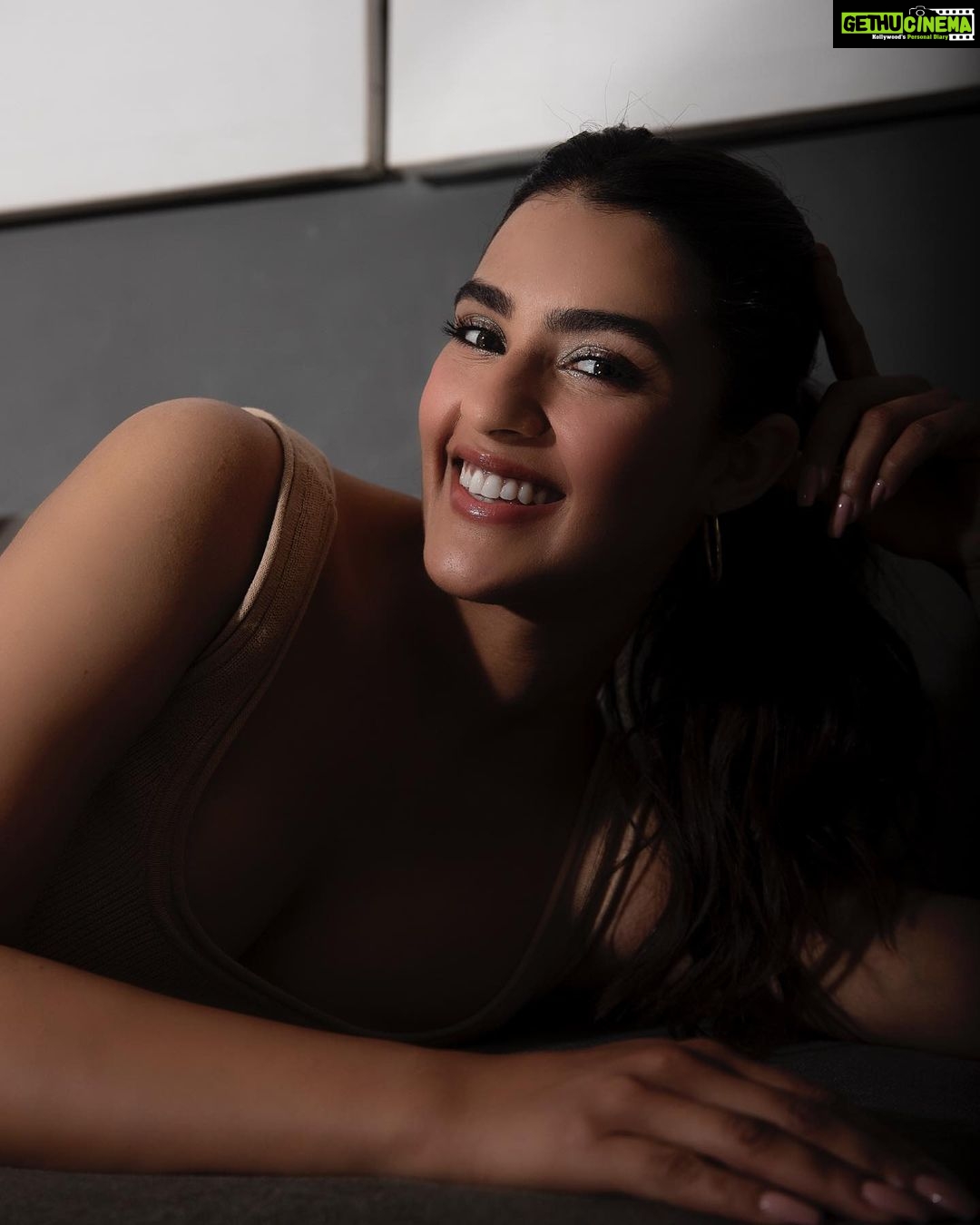 Kavya Thapar Instagram - To love and laugh freely and fully what else do we truly seek? . . . . . . . . . . . . . . . . . . . . . . . . . . . . . . . . . . . #kavyathapar #kavyathapar20 #portrait #photo #photoshoot #photography #model #actor #actress #bollywood #tollywood #kollywood #trending #trend #ootd #ootdindia #whatiwore #style #fashion #beauty #beautiful #cute #hot #sexywomen #love #happiness #bliss #blackandwhite #color #picoftheday Runway Lifestyle